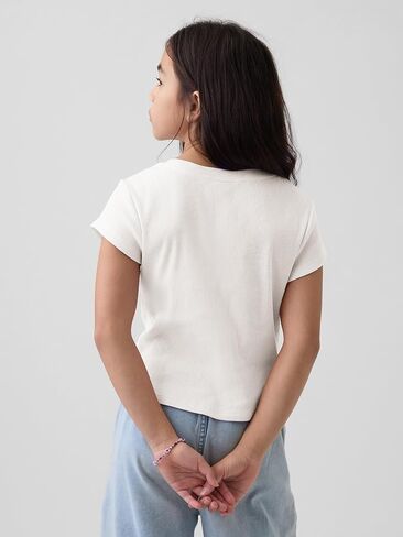 GAP Girls' Short Sleeve Logo Rib Tee in Kuwait