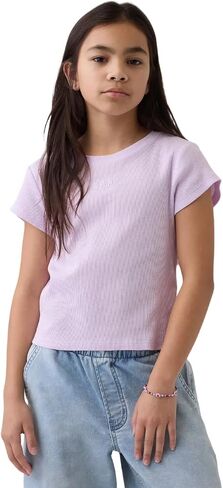 GAP Girls' Short Sleeve Logo Rib Tee in Kuwait