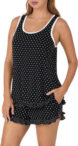 ملابس نوم وملابس نوم للنساء من Kate Spade New york - طقم بيجامة بدون أكمام ناعم وخفيف الوزن من الجيرسيه النموذجي بدون أكمام وسروال قصير in Saudi Arabia