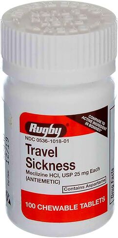 Travel Sickness Chewables 25MG 100 Count per Bottle (2 Pack) in Kuwait