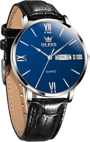 OLEVS Men's Watches Sport Chronograph Analog Quartz Watch for Men with Date Waterproof Dress Casual Fashion Watch Soft Silicone Rubber Strap Band, Unidirectional Bezel & 42mm Big Face in Kuwait