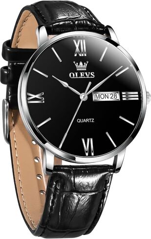 OLEVS Men's Watches Sport Chronograph Analog Quartz Watch for Men with Date Waterproof Dress Casual Fashion Watch Soft Silicone Rubber Strap Band, Unidirectional Bezel & 42mm Big Face in Kuwait