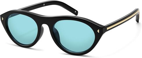 COASION Retro Oval Cat Eye Sunglasses - Small Face Trendy Narrow Frame Shades for Women in Kuwait