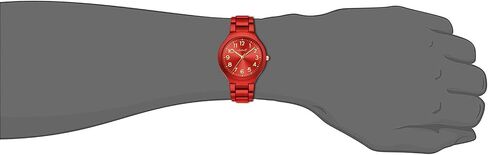 Letoff Red Women's Watch with Gold Arabic Numerals, Interchangeable Metal Strap (No Tools Needed), Bold Fashion Timepiece Water Resistant 100ft in Saudi Arabia