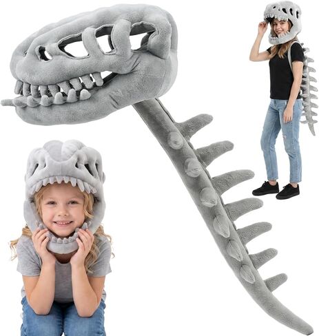 Realistic Spinosaurus Dinosaur Mask, 3D Soft Plush Dino Skull Headgear for Cosplay in Kuwait