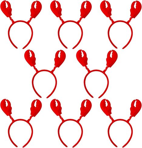 16Pcs Crab Lobster Claws Headbands, Realistic Seafood Boil Hats, Red Crawfish Costumes, Crawfish Boil Party Decorations for Birthday, Cosplay, Ocean Theme Party, Seadfood Lover, Adult in Saudi Arabia