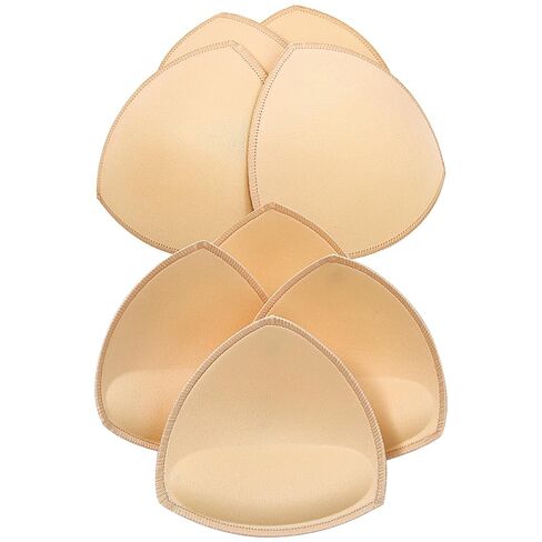 Bra Inserts 4 Pairs, Sports Bra Pads Inserts for Women, Sew in Bra Cups for Dresses, Bathing Suit Inserts (Medium, Beige) in Kuwait