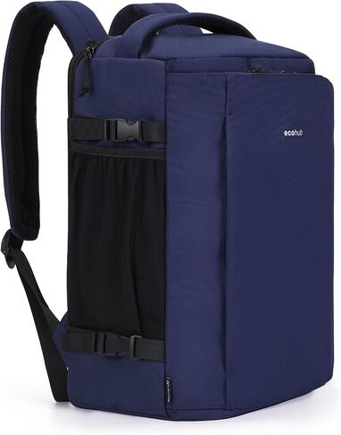 ECOHUB Anti Theft Laptop Backpack, Flight Approved Travel Bag, 30L Personal Item for Business Commute, Fits 17.3" Computer, Blue in Saudi Arabia