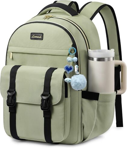 LOVEVOOK School Backpack for Teen Girls,Student Backpack Fits 15.6 Inch Laptop with Large Tumbler Pocket,Cute Kid Bookbag for 8-14 Teenage Back to School Gifts Daypack for Girl,Mint Green in Saudi Arabia
