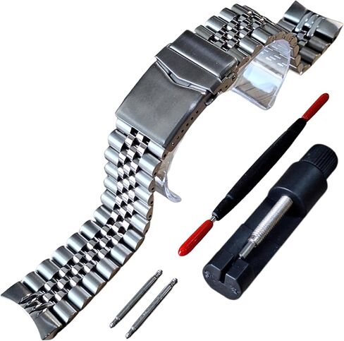 SKTT 02J Solid jubilees stainless steel bracelet for Seiko new New Turtles features a 2.5mm fat spring bar and V-clasp double lock buckle. Curved end link perfectly fit your New Turtles SRP777 SRP775 SRP773 SRPA21 in Saudi Arabia