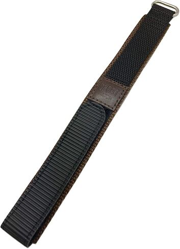 NewLife 20mm Long, Adjustable-Length, Dark Brown/Black, Nylon Watchstrap | Heavy Duty, Hook and Loop, Sport Replacement Wrist Watchband for Men and Women in Kuwait