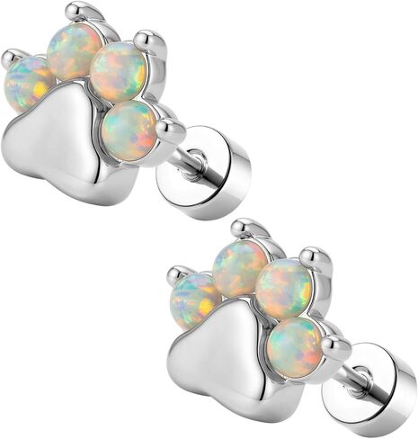 FLECHAZO Flat Back Earrings for Women, Screw Back Animal Stud Earrings, 316L Stainless Steel Post, Cartilage Helix Tragus Lobe Piercing Jewelry in Saudi Arabia