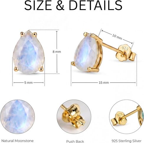 Turquoise Earrings 14k Gold Plated 925 Sterling Silver Teardrop Hypoallergenic Stud Earrings Jewelry For Women Mothers Day Gifts for Mom in Kuwait