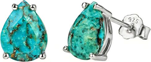 Turquoise Earrings 14k Gold Plated 925 Sterling Silver Teardrop Hypoallergenic Stud Earrings Jewelry For Women Mothers Day Gifts for Mom in Kuwait
