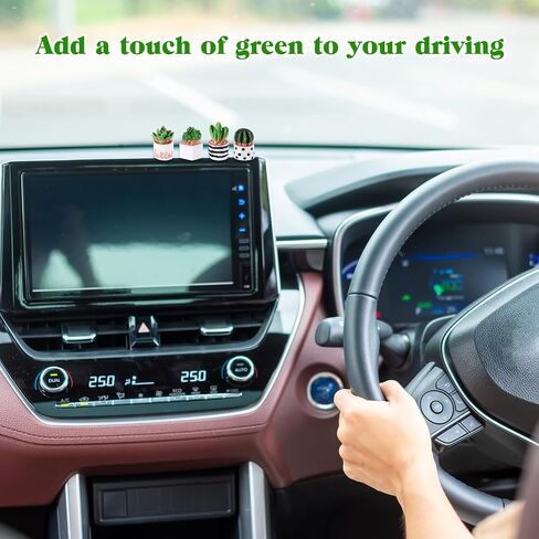 Cute Car Accessories for Women 4PCS Tiny Plants Dashboard Decorations, Car Dashboard Decorations Mini Succulent Cars Decor Mini Cars Ornament Screen Ornament Accessories in Saudi Arabia
