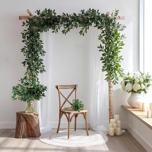 Artificial Greenery Eucalyptus Stems Fake Plants Faux Ficus Leaf Stems Greenery For Vase Fake Leaves Greenery Branches Artificial Italian Ruscus For Spring Decor Kitchen Farmhouse(Green)4PCS in Saudi Arabia
