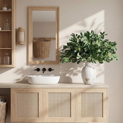 Artificial Greenery Eucalyptus Stems Fake Plants Faux Ficus Leaf Stems Greenery For Vase Fake Leaves Greenery Branches Artificial Italian Ruscus For Spring Decor Kitchen Farmhouse(Green)4PCS in Saudi Arabia