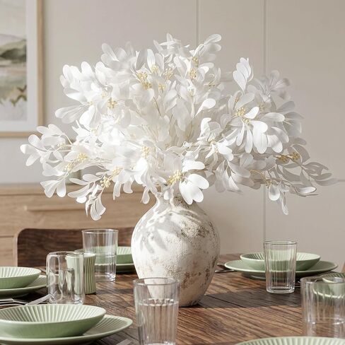 Artificial Greenery Eucalyptus Stems Fake Plants Faux Ficus Leaf Stems Greenery For Vase Fake Leaves Greenery Branches Artificial Italian Ruscus For Spring Decor Kitchen Farmhouse(Green)4PCS in Saudi Arabia
