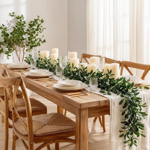 Artificial Greenery Eucalyptus Stems Fake Plants Faux Ficus Leaf Stems Greenery For Vase Fake Leaves Greenery Branches Artificial Italian Ruscus For Spring Decor Kitchen Farmhouse(Green)4PCS in Saudi Arabia
