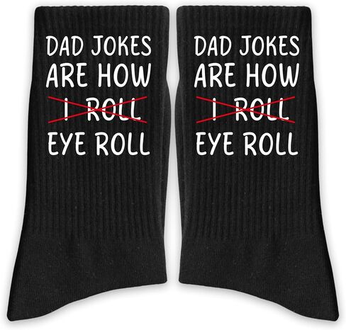 Dad Jokes are How Eye Roll Socks, Funny Socks for Men, Gifts For Dad From Daughter(294) in Saudi Arabia