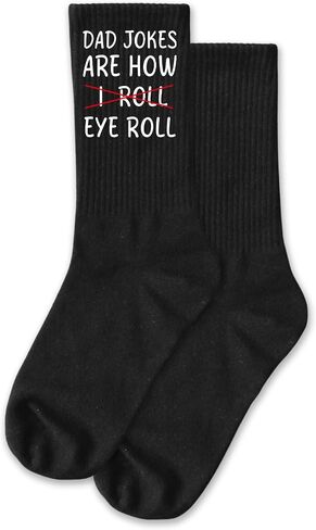 Dad Jokes are How Eye Roll Socks, Funny Socks for Men, Gifts For Dad From Daughter(294) in Saudi Arabia