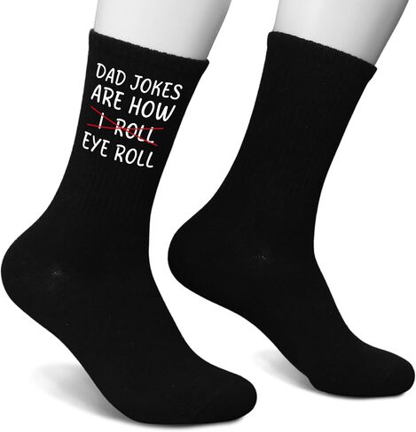 Dad Jokes are How Eye Roll Socks, Funny Socks for Men, Gifts For Dad From Daughter(294) in Saudi Arabia