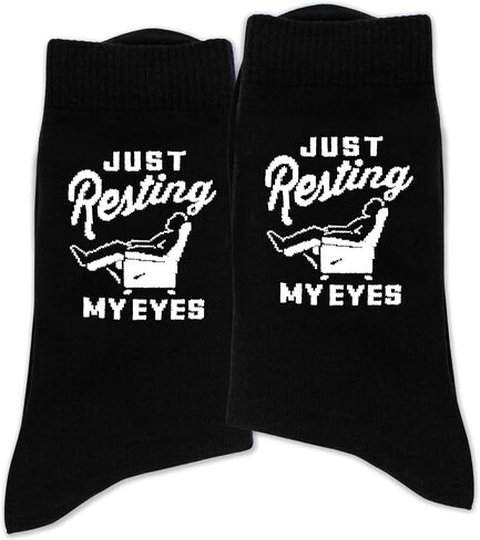Just Resting My Eyes – Funny Relaxed Dad Socks | Lazy Day Gift Idea.(154) in Saudi Arabia