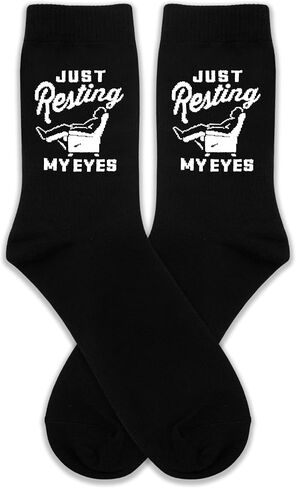 Just Resting My Eyes – Funny Relaxed Dad Socks | Lazy Day Gift Idea.(154) in Saudi Arabia