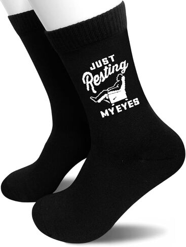 Just Resting My Eyes – Funny Relaxed Dad Socks | Lazy Day Gift Idea.(154) in Saudi Arabia