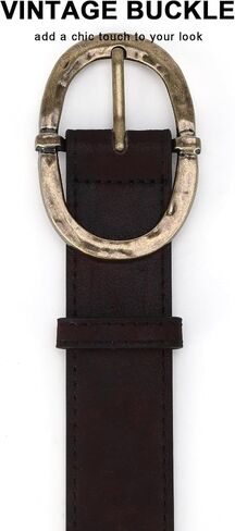 Earnda Western Cowgirl Belt for Womens Jeans Pants Faux Leather Width 1.33" Ladies Waist Belts with Vintage Buckle in Saudi Arabia