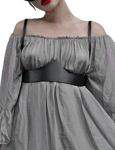 Body Harness for Women, Adjustable Faux Leather Chest Harness Belt, Minimalist Fashion Harness, Festival Outfit Accessory for Rave, Cosplay and Gothic Style(Waist 27.0-34.3in) in Saudi Arabia