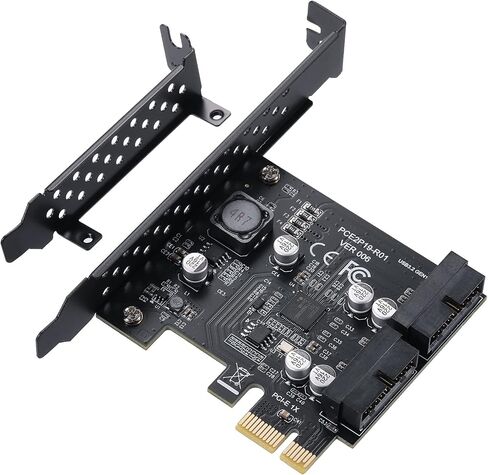 PCI-E 1X to USB3.1 A-Key Gen2 Front Type-C Expansion Card,10Gbps Type-E Internal 20-pin Front Panel Connector Riser Card,PCI Express 3.0 X1 Adapter for Desktop PCs (ASM3142) in Saudi Arabia