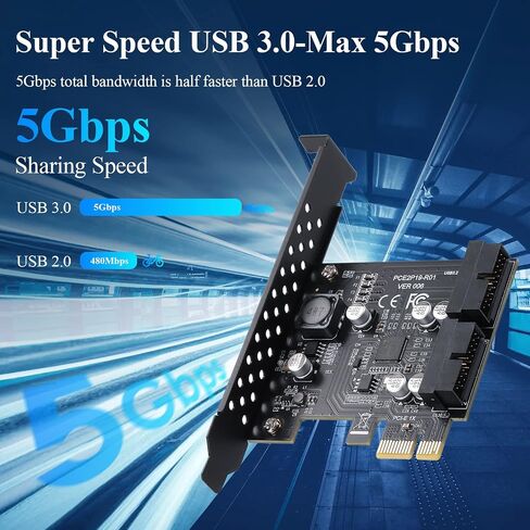 PCI-E 1X to USB3.1 A-Key Gen2 Front Type-C Expansion Card,10Gbps Type-E Internal 20-pin Front Panel Connector Riser Card,PCI Express 3.0 X1 Adapter for Desktop PCs (ASM3142) in Saudi Arabia