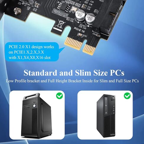PCI-E 1X to USB3.1 A-Key Gen2 Front Type-C Expansion Card,10Gbps Type-E Internal 20-pin Front Panel Connector Riser Card,PCI Express 3.0 X1 Adapter for Desktop PCs (ASM3142) in Saudi Arabia