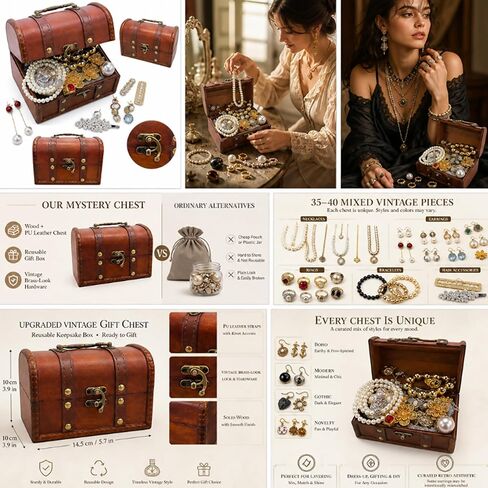 Mystery Jewelry Jar, Vintage,Goth Surprise Jewelry Set Gift for Her in Saudi Arabia