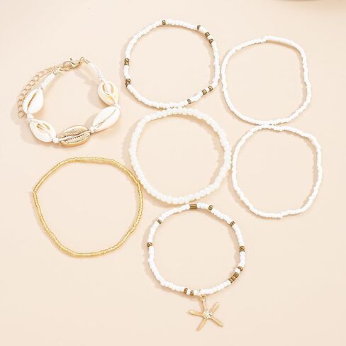 16Pcs Seashell Starfish Jewelry Set for Women - Mermaid Jewelry with Starfish Earrings, Ring Necklace Earrings Costume in Saudi Arabia