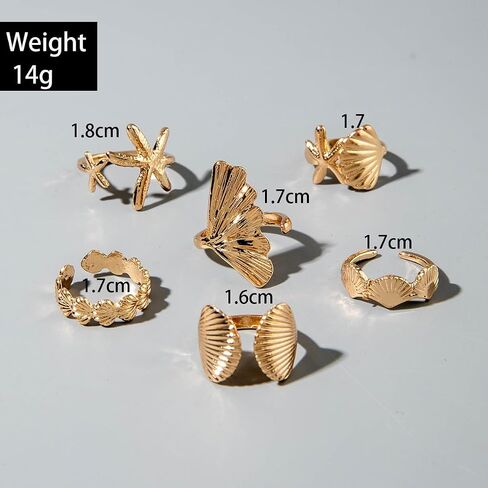 16Pcs Seashell Starfish Jewelry Set for Women - Mermaid Jewelry with Starfish Earrings, Ring Necklace Earrings Costume in Saudi Arabia