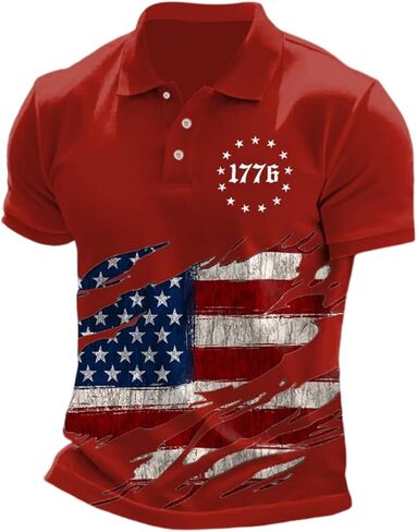 250 Anniversary Polo Shirts for Men Big and Tall American Flag 4Th of July Independence Day Patriotic T-Shirt in Saudi Arabia