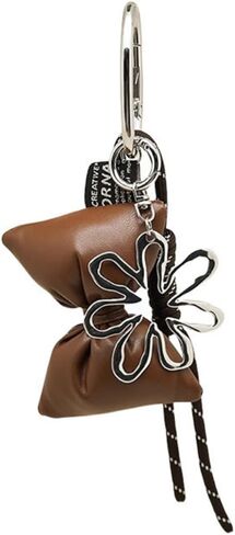 Leather Bag Charm Cute Bow Keychain Purse Charms Silver Flower Bag Charms for Tote Bags Handbags Backpack in Saudi Arabia