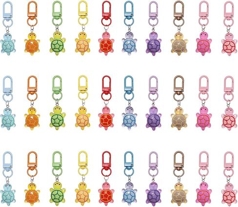 Turtle Keychain Mini Resin Animal Keychains Bulk Set, Beach Ocean Themed Kawaii Bag Charms, 10 Colors Beach Themed in Saudi Arabia