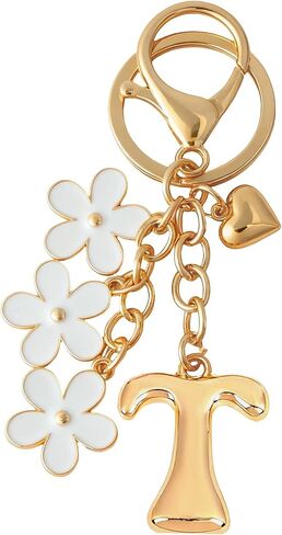 Snycler Bubble Initial Keychain Cute Flower Charms Keyring for Handbag Backpack–Personalized A-Z Letter Charms Gift for Women in Saudi Arabia