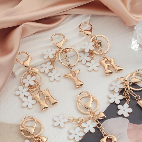 Snycler Bubble Initial Keychain Cute Flower Charms Keyring for Handbag Backpack–Personalized A-Z Letter Charms Gift for Women in Saudi Arabia