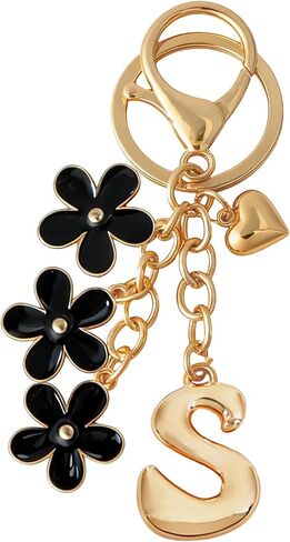 Snycler Bubble Initial Keychain Cute Flower Charms Keyring for Handbag Backpack–Personalized A-Z Letter Charms Gift for Women in Saudi Arabia