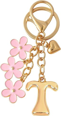 Snycler Bubble Initial Keychain Cute Flower Charms Keyring for Handbag Backpack–Personalized A-Z Letter Charms Gift for Women in Saudi Arabia