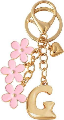Snycler Bubble Initial Keychain Cute Flower Charms Keyring for Handbag Backpack–Personalized A-Z Letter Charms Gift for Women in Saudi Arabia