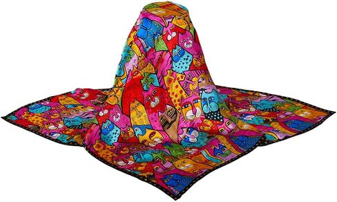 HeyToo Women 100% Large Silk Square Scarf Luxury Art Collection Painting Neck Hair Headscarf in Saudi Arabia