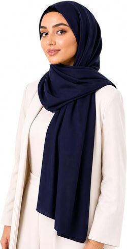 Medina Chiffon Hijab, Premium Opaque Non Slip Muslim Head Scarf for Women,Solid Color Islamic Shawl for Daily Wear in Saudi Arabia