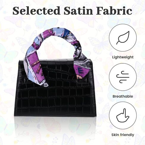 60 Pcs Purse Scarf for Women Handbag Head Scarf Handle Ribbon Satin Head Neckerchief Silk Headband, Handbag Scarf Head Ribbon for Women Hair Purse Handles Ribbons Decor in Saudi Arabia