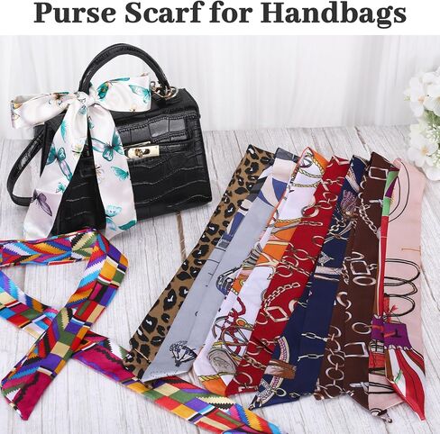60 Pcs Purse Scarf for Women Handbag Head Scarf Handle Ribbon Satin Head Neckerchief Silk Headband, Handbag Scarf Head Ribbon for Women Hair Purse Handles Ribbons Decor in Saudi Arabia