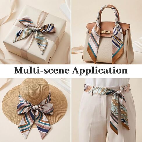 60 Pcs Purse Scarf for Women Handbag Head Scarf Handle Ribbon Satin Head Neckerchief Silk Headband, Handbag Scarf Head Ribbon for Women Hair Purse Handles Ribbons Decor in Saudi Arabia